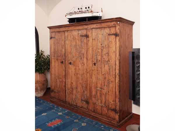 Rustic wardrobe in tender wooden