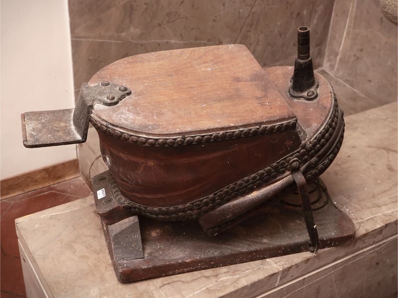 Grande Soffietto da Camino in Legno e Cuoio