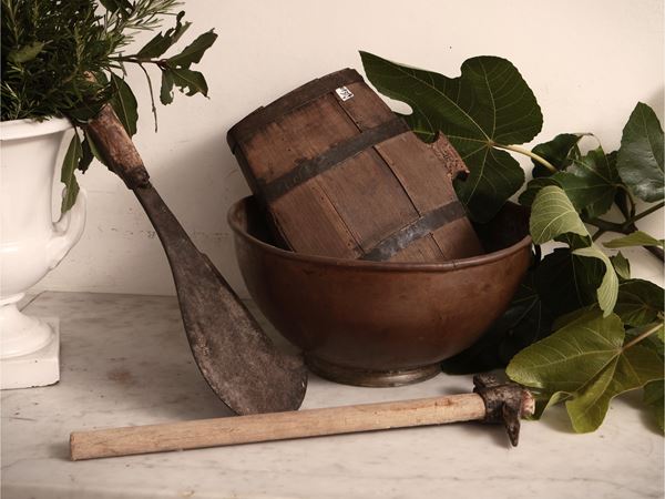 Lotto di accessori rustici d'epoca