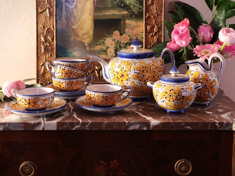 Servizio da Tè in Terracotta Smaltata
