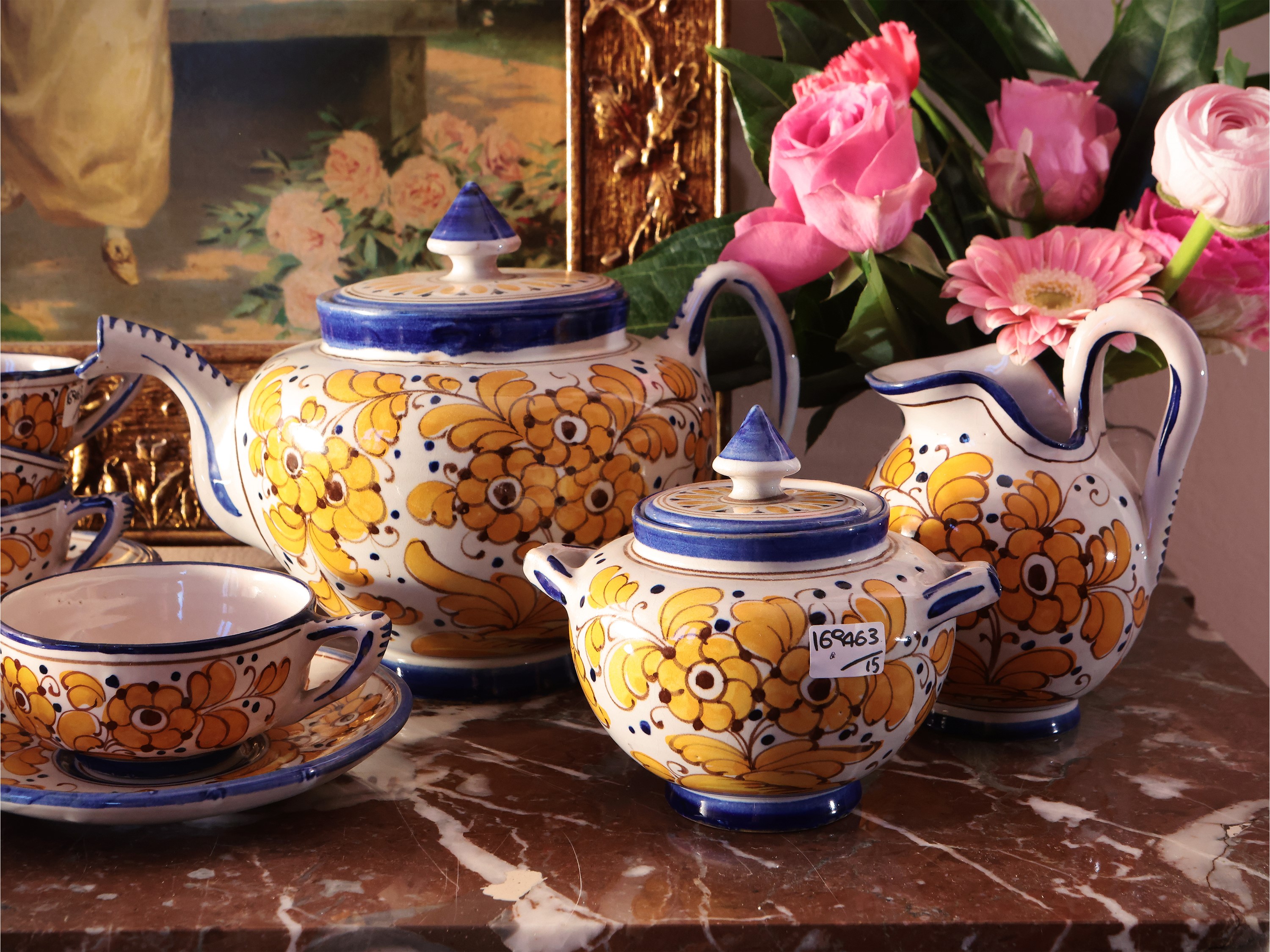 Servizio da Tè in Terracotta Smaltata