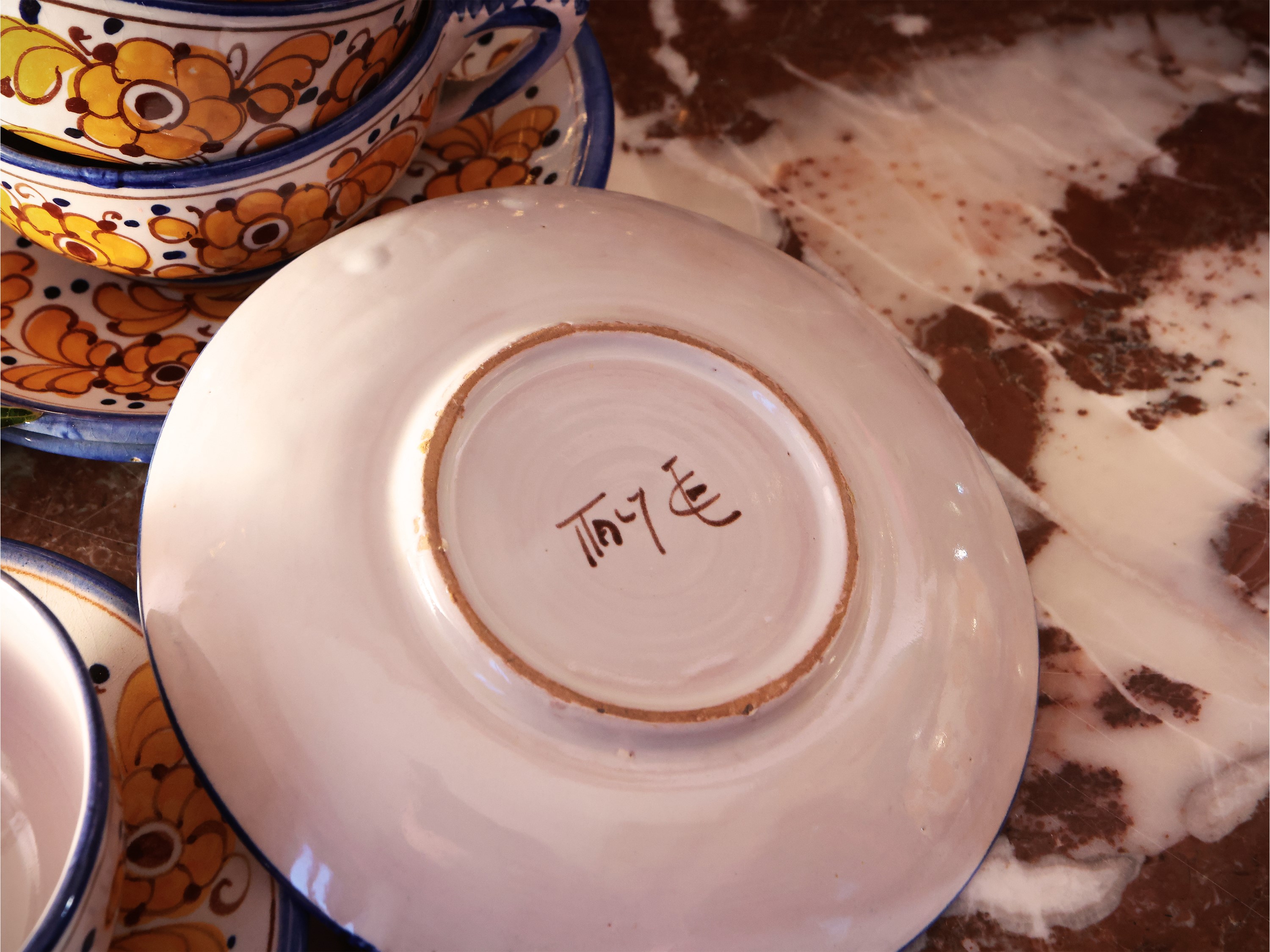 Servizio da Tè in Terracotta Smaltata