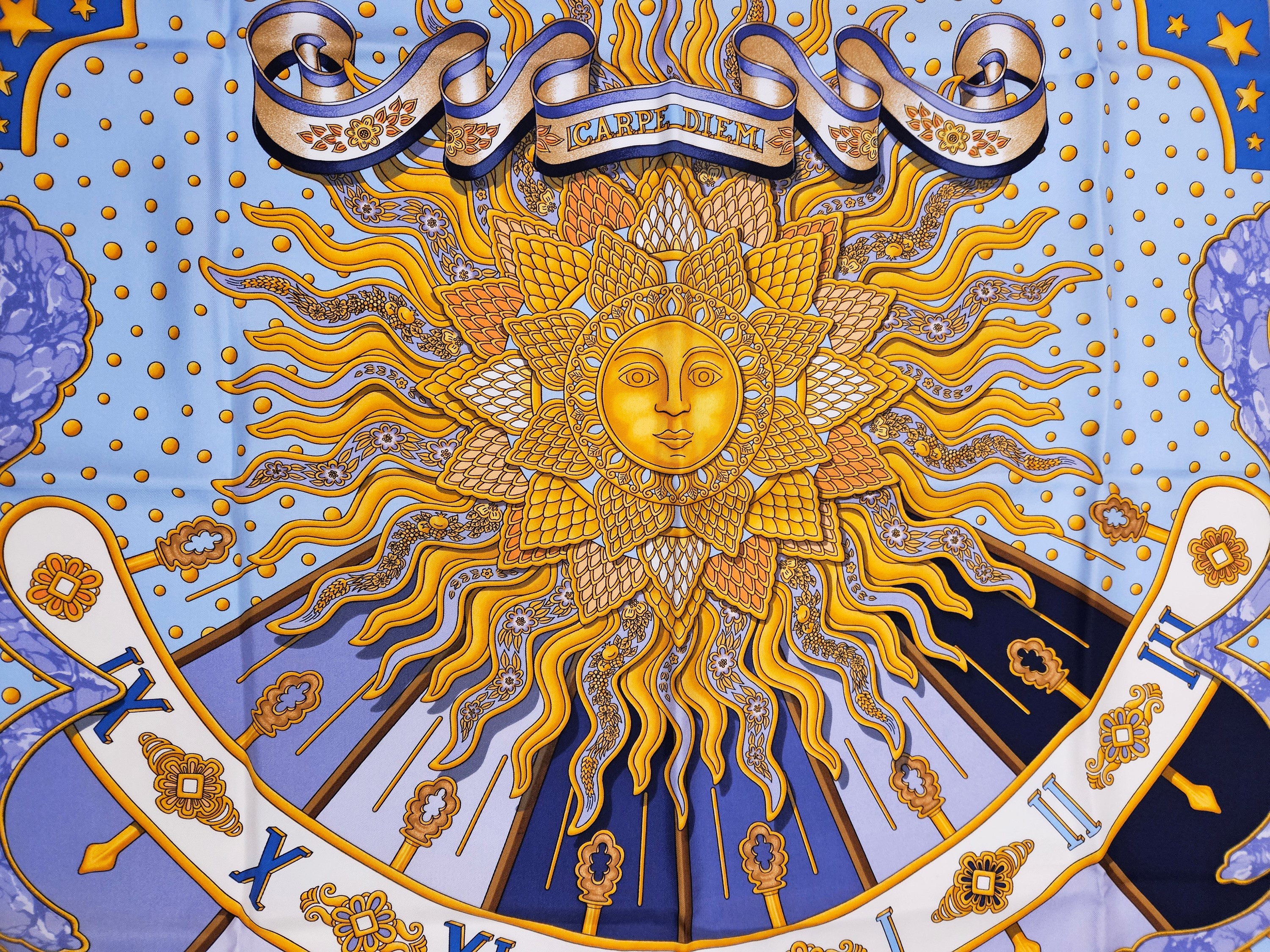 Hermès - Foulard in seta "Carpe Diem" by Joachim Metz 1994