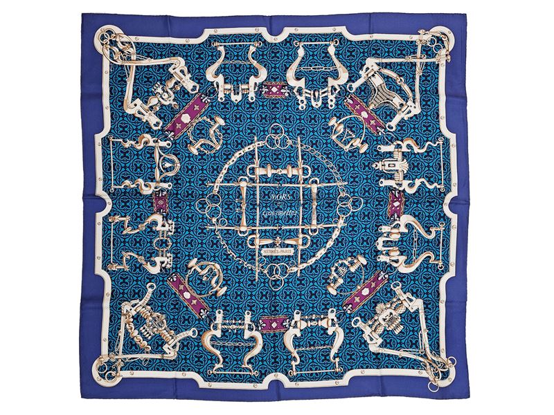 Hermès - Foulard in seta "Mors et Gourmettes" by Henri d'Origny