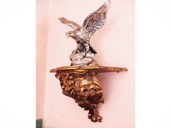 Mensola in legno intagliato e dorato