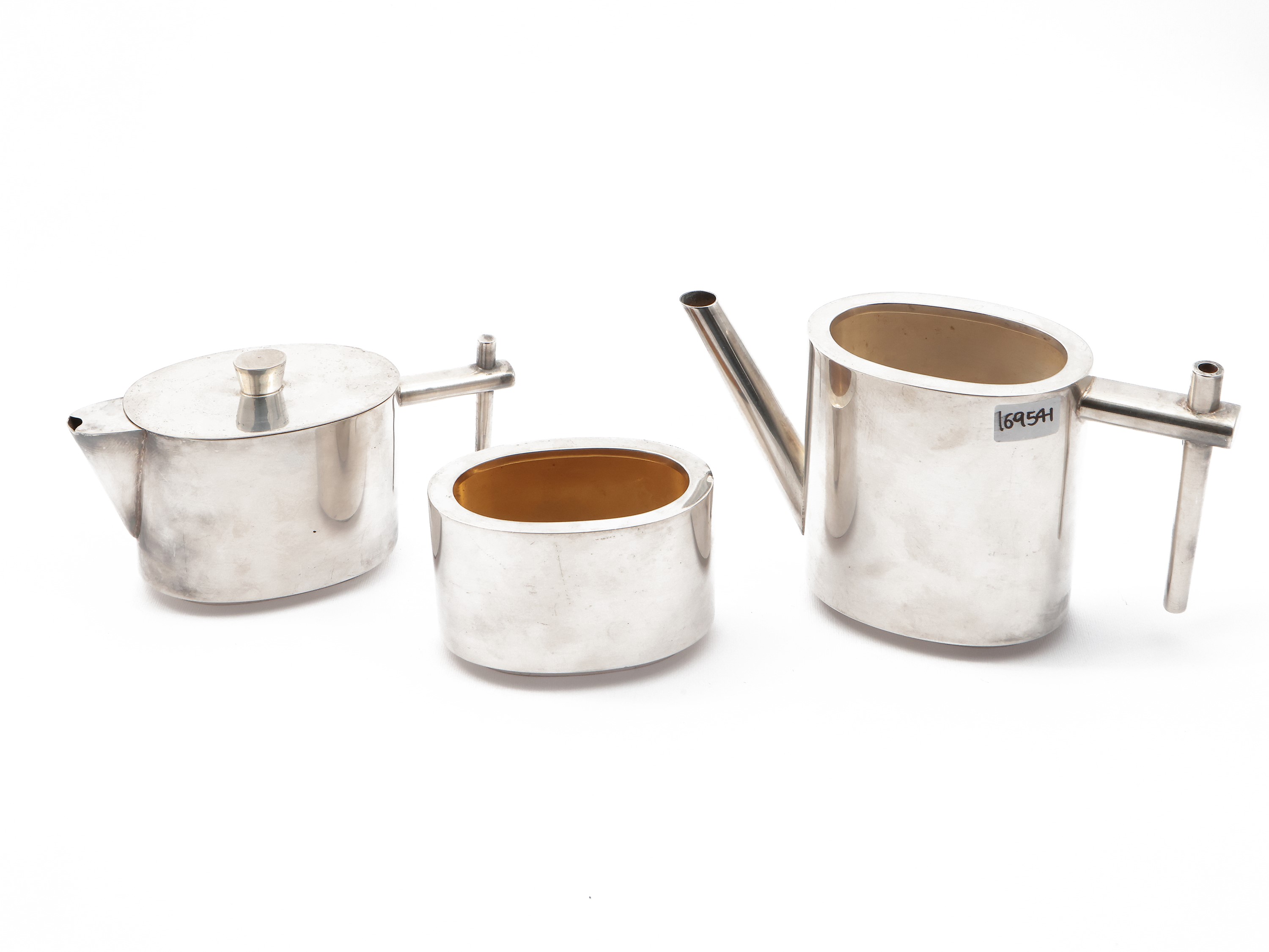 Set per servire il tè in argento di foggia moderna, Vavassori Milano