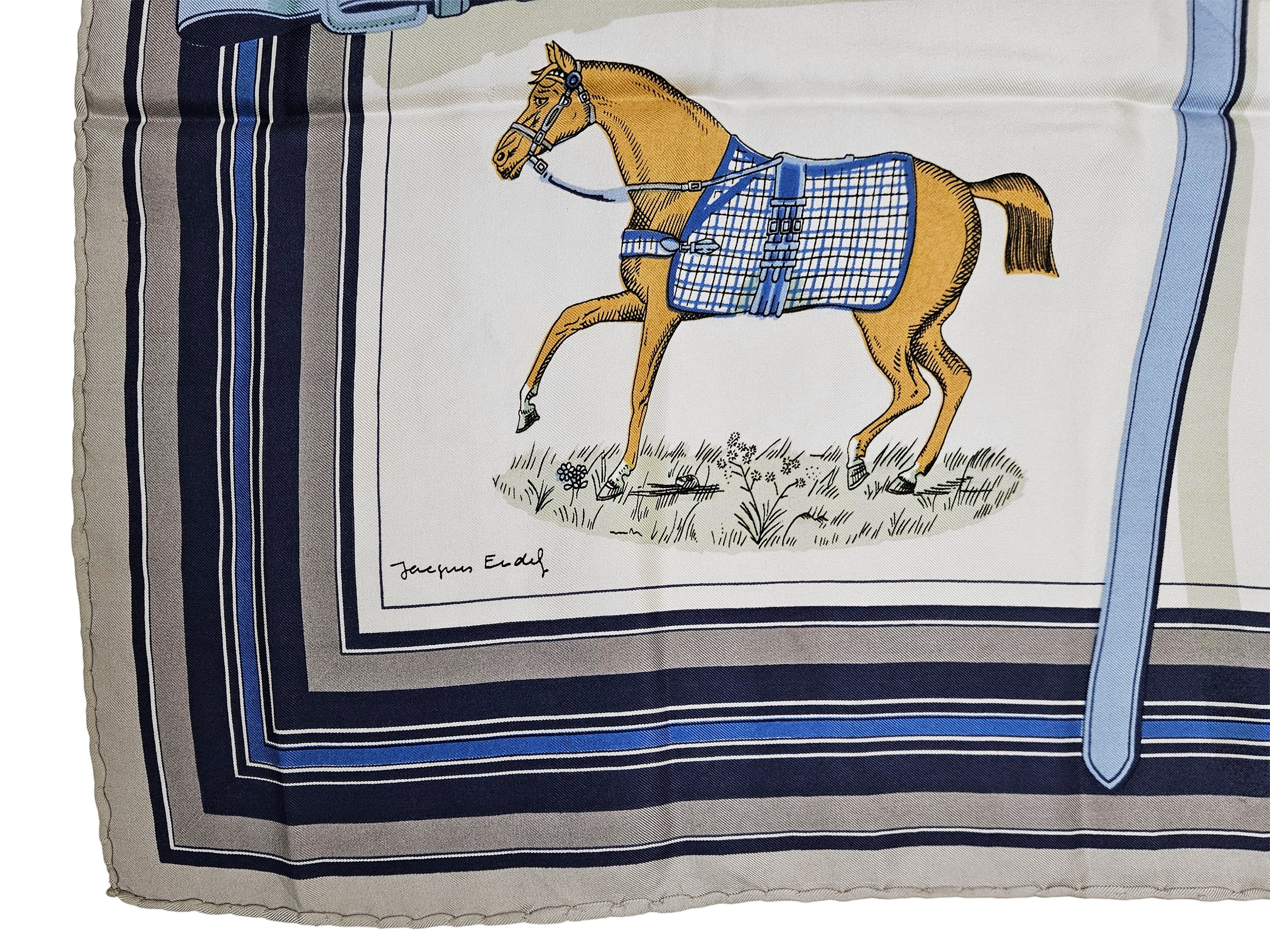 Hermès - Foulard in seta Couvertures et tenues de Jour pour l'écuirie, l'attente et la présentati...