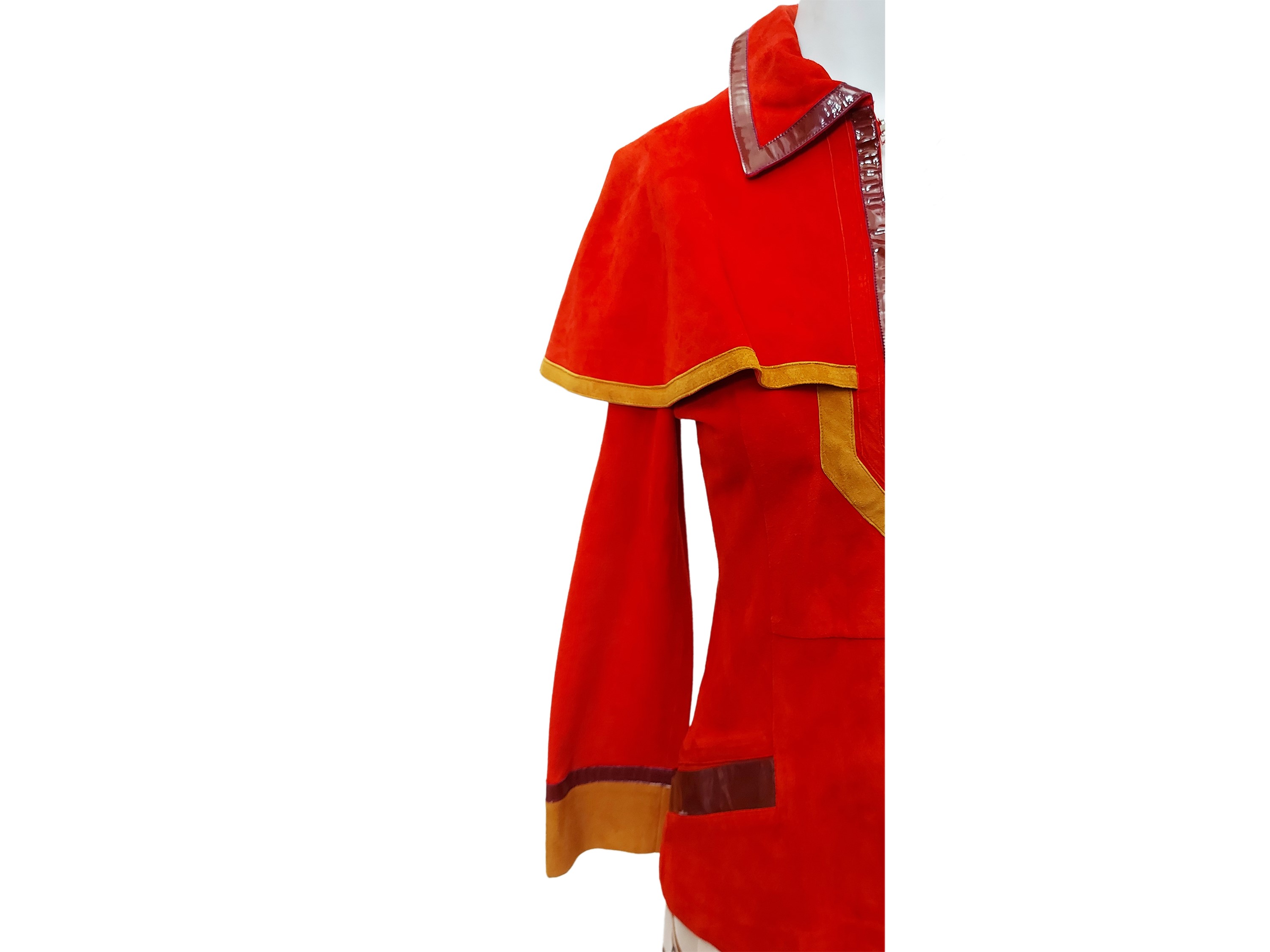 Gucci - Giacchina in suede rosso corallo