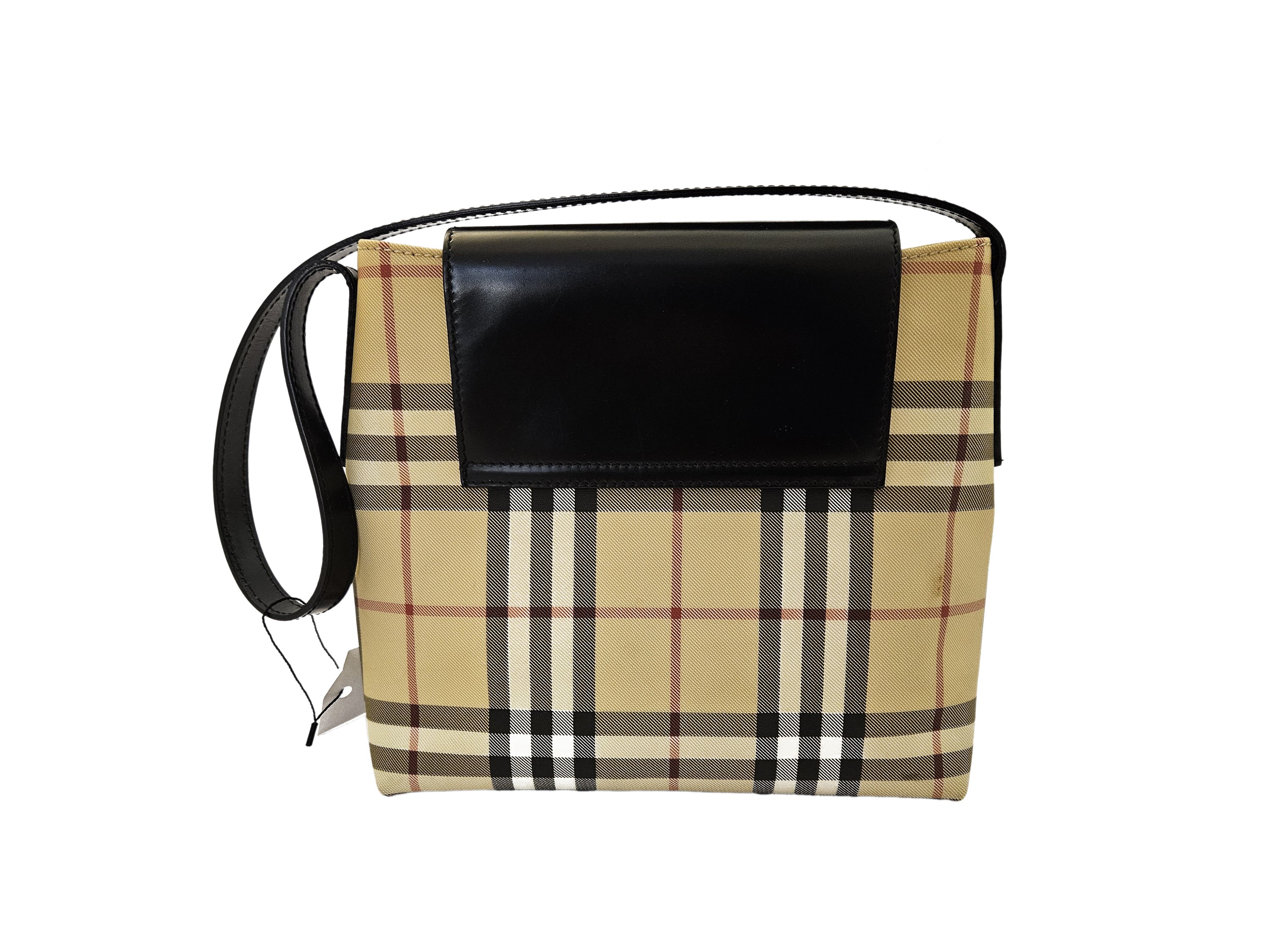 Burberry - Borsa a Spalla Burberry Check e Pelle Nera