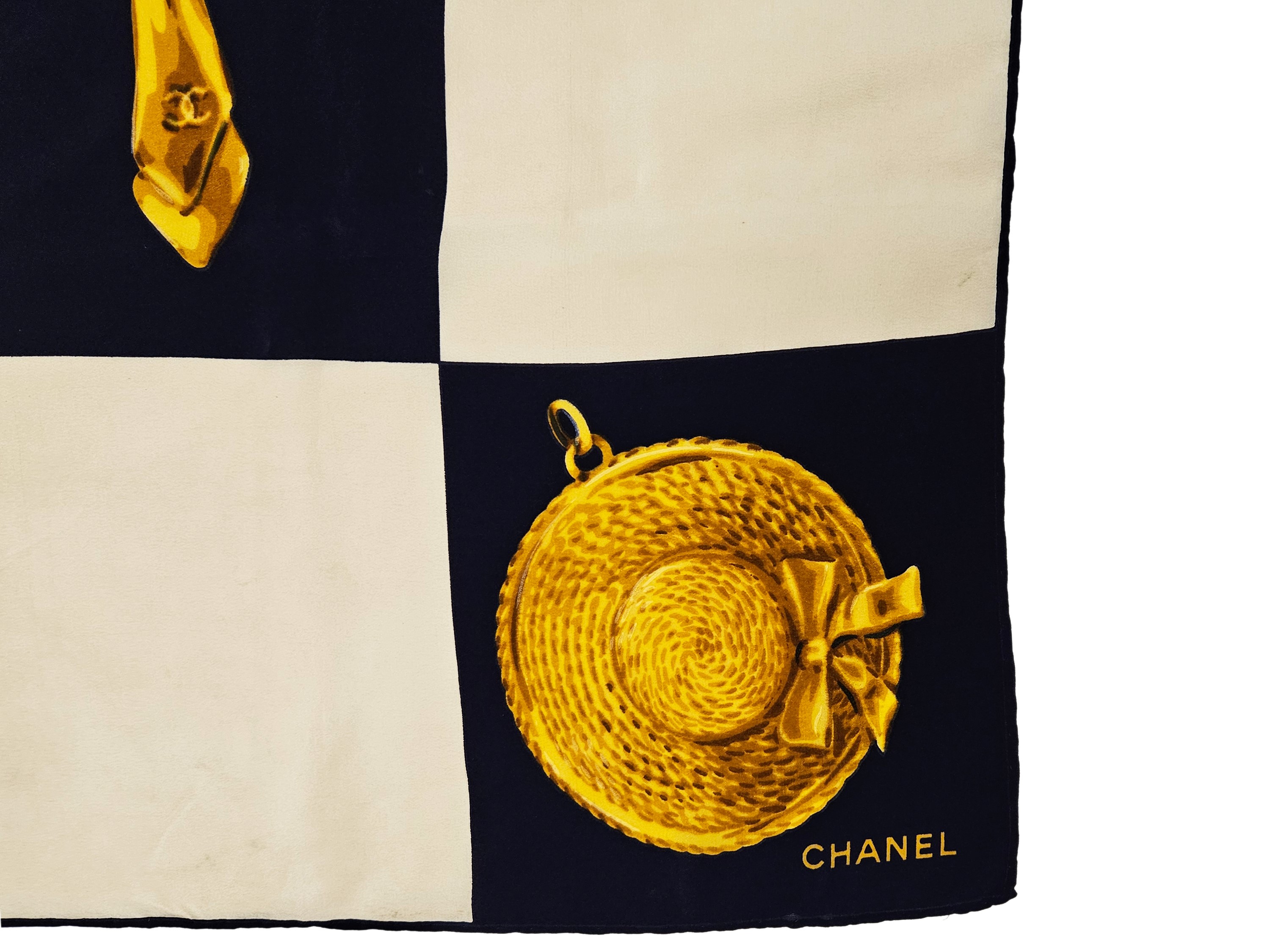 Chanel - Foulard in Seta Bianco e Blu