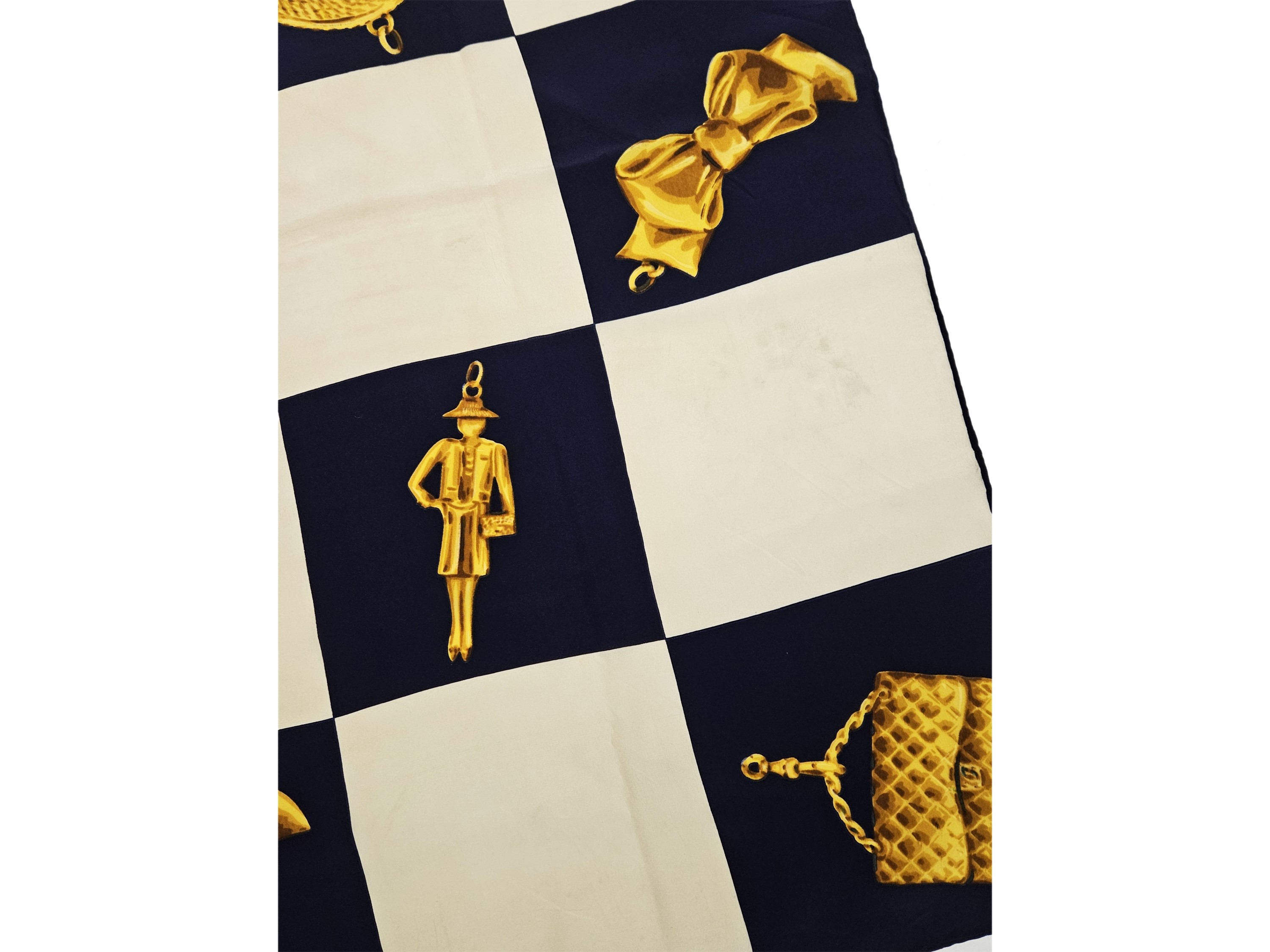 Chanel - Foulard in Seta Bianco e Blu
