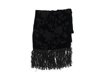 Dolce & Gabbana - Sciarpa in Seta e Velluto Devoré Nero