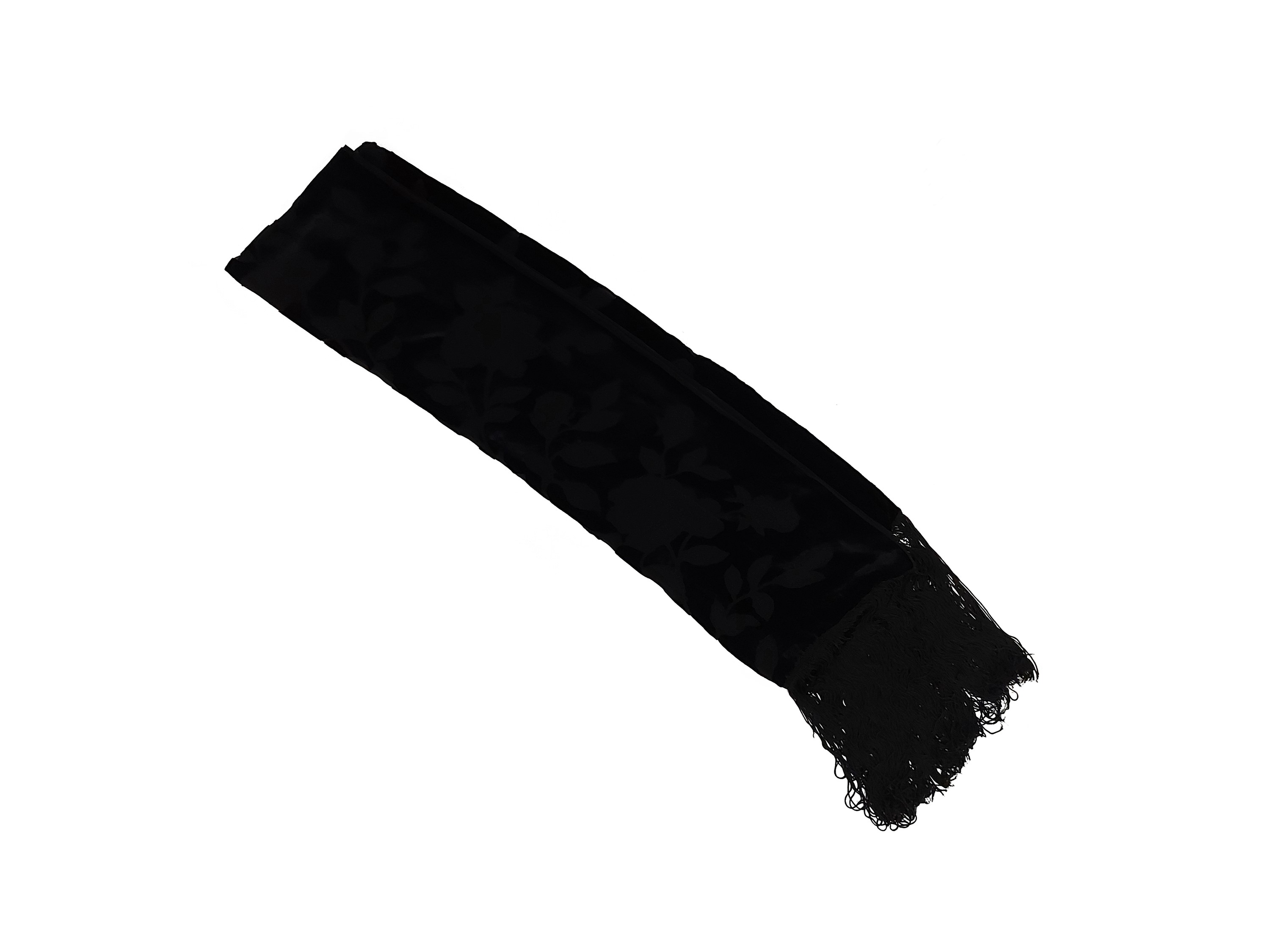 Dolce & Gabbana - Sciarpa in Seta e Velluto Devoré Nero