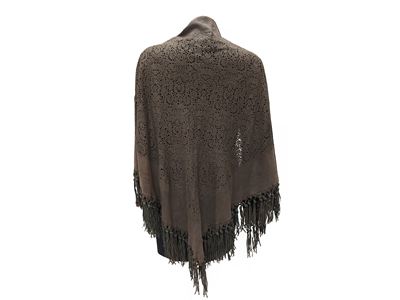 Scialle in Suede Traforato Marrone