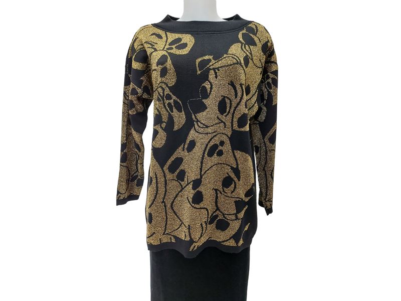 Iceberg - Maxi Maglia Disney in Lana Nera e Lamé Oro