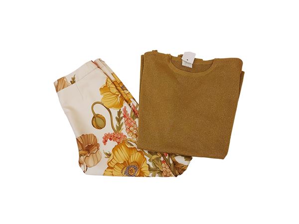 Salvatore Ferragamo - Fantasy silk pants and shirt