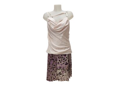 Salvatore Ferragamo - Gonna e Top in Raso di Seta