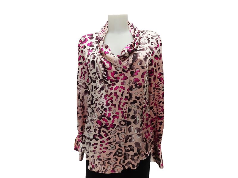 Salvatore Ferragamo - Camicia in Raso di Seta Animalier