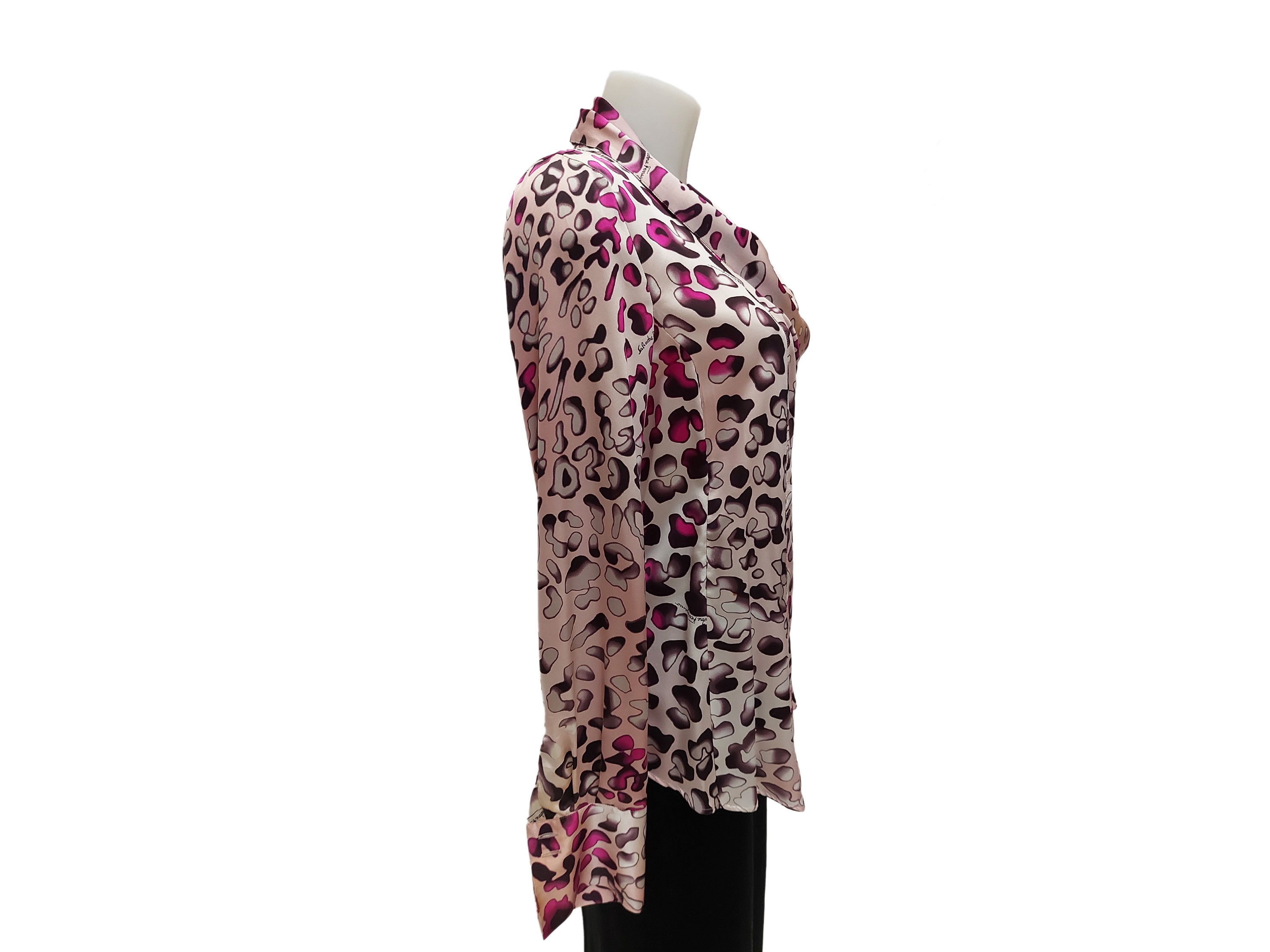 Salvatore Ferragamo - Camicia in Raso di Seta Animalier