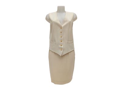 Moschino Couture - Gonna e Gilet in Lana Beige