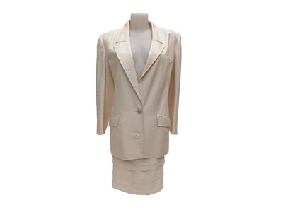 Tailleur Tre Pezzi in Lino Beige, Valentino