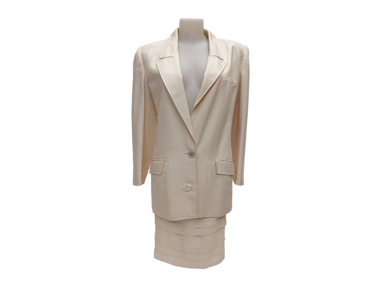 Tailleur Tre Pezzi in Lino Beige, Valentino