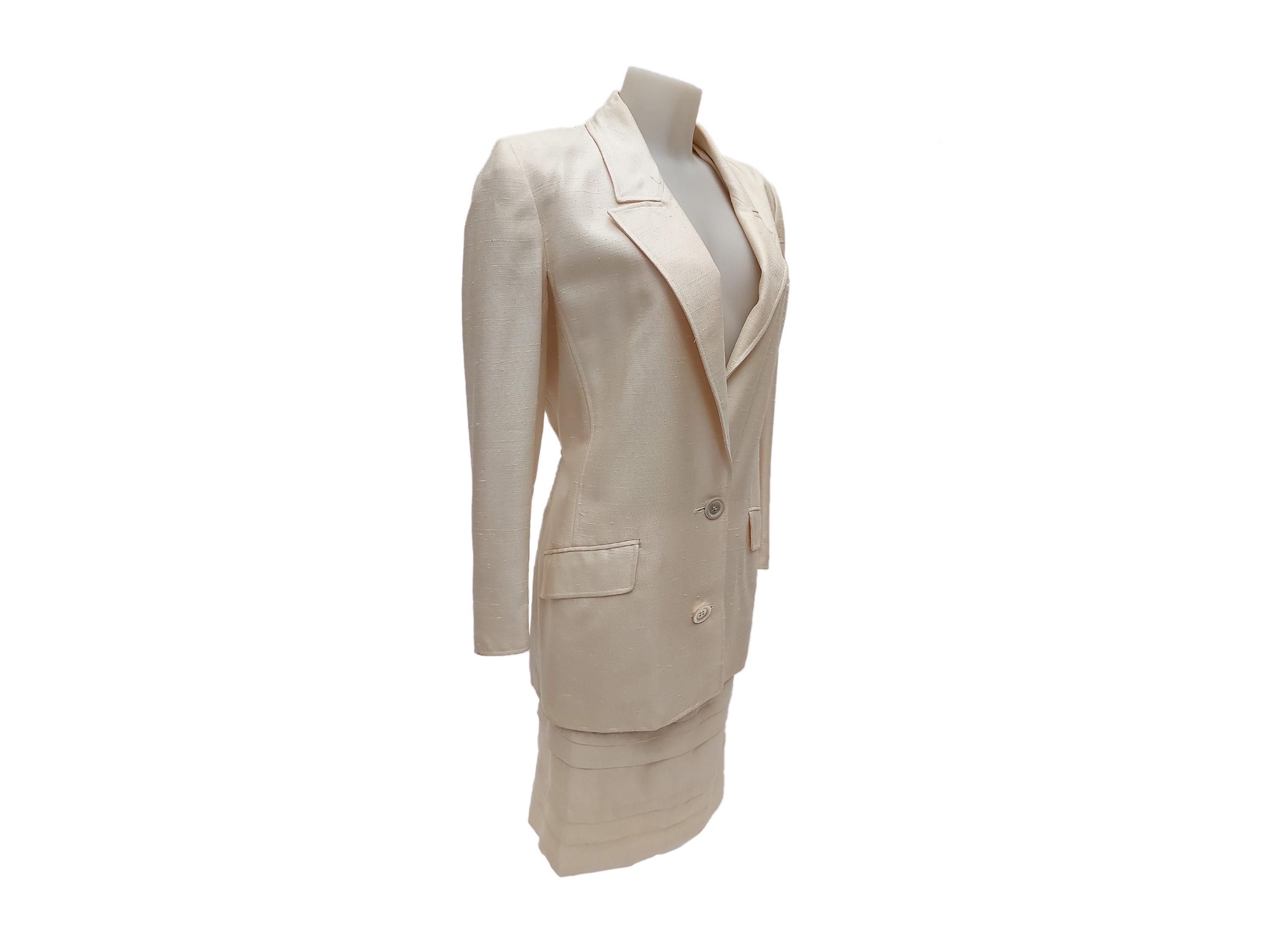 Tailleur Tre Pezzi in Lino Beige, Valentino