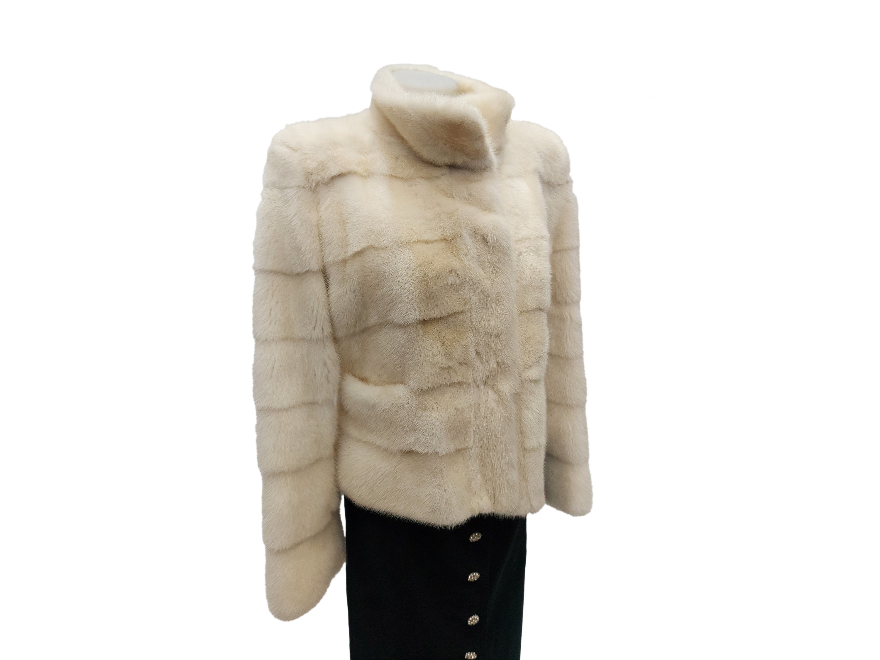 Giacchina in pelliccia di visone bianco