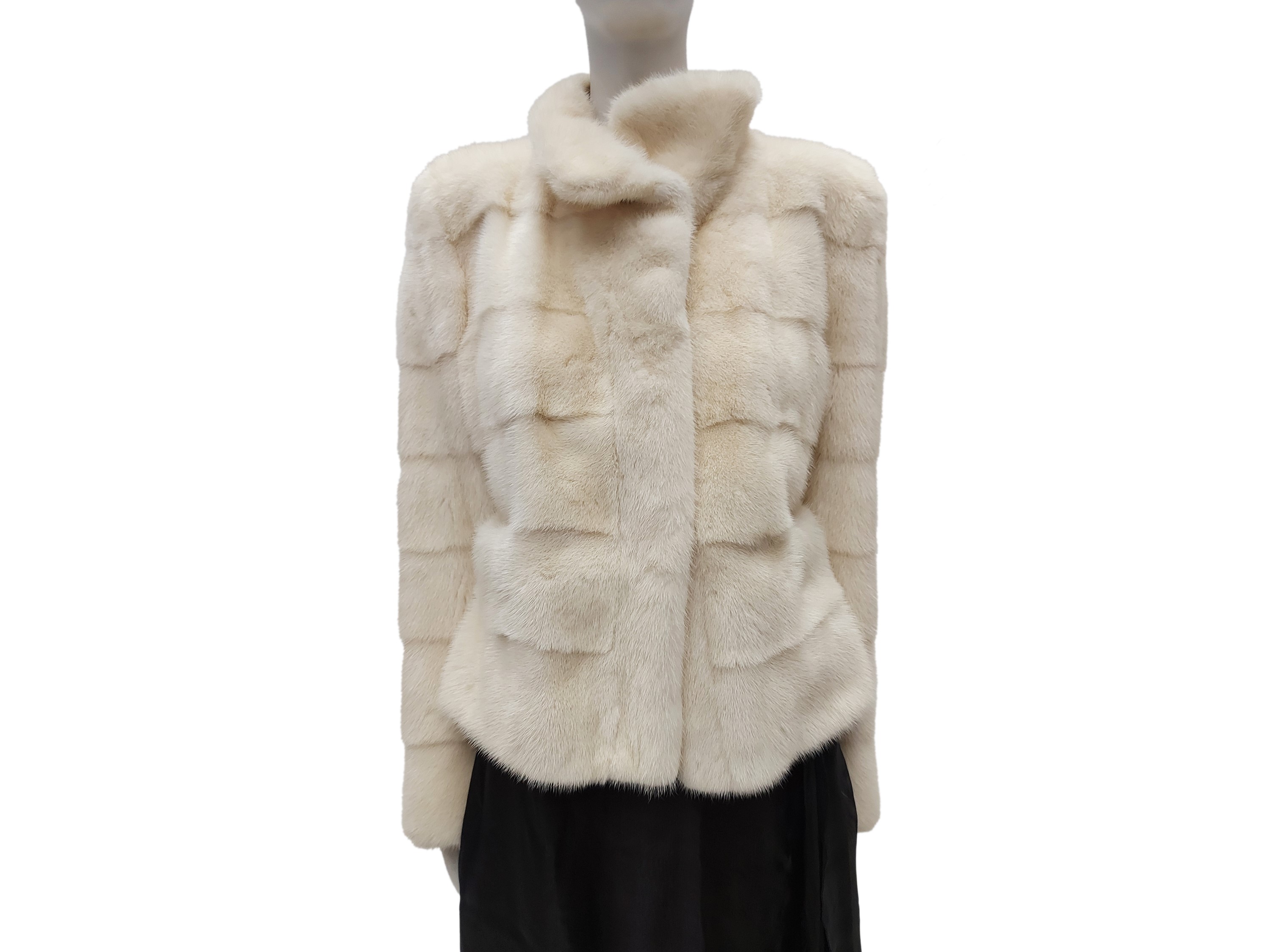 Giacchina in pelliccia di visone bianco