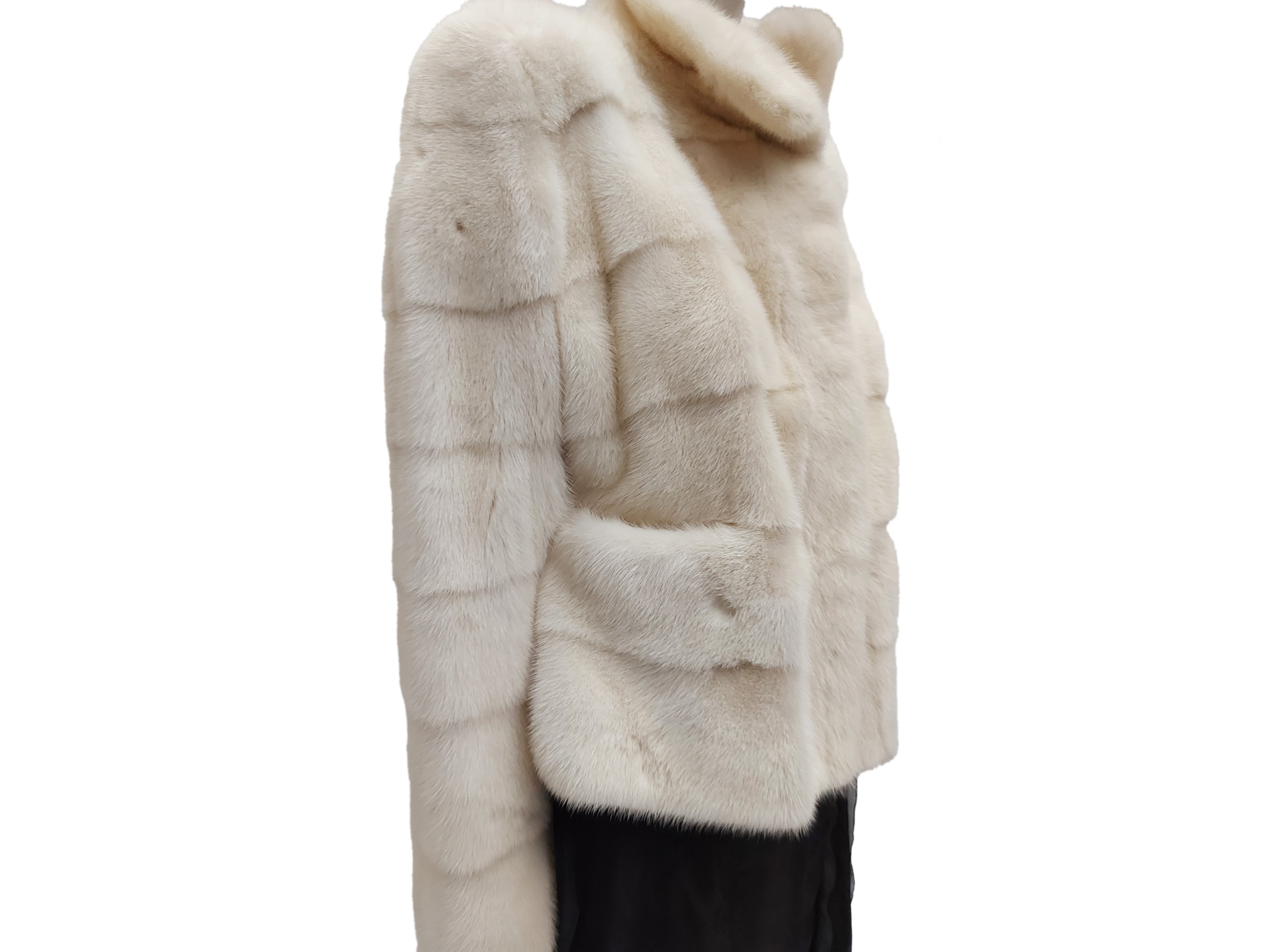 Giacchina in pelliccia di visone bianco