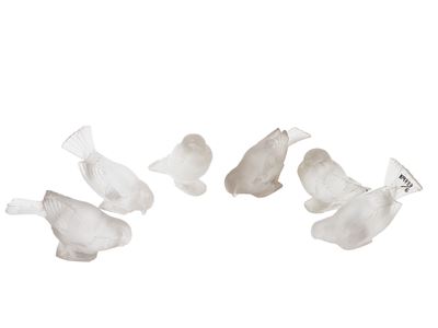 Collezione di Sei Uccellini in Cristallo, Lalique
