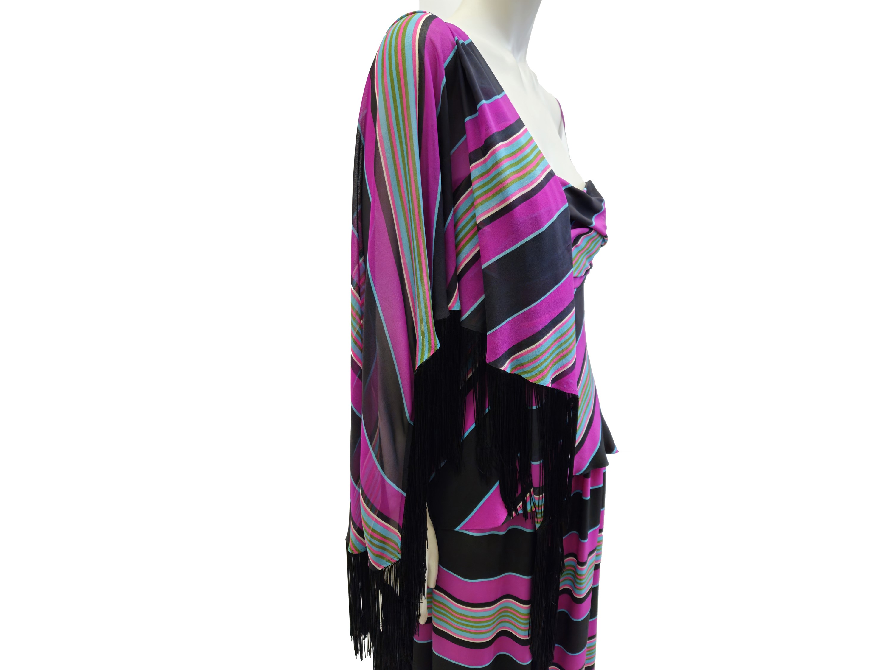 Abito da sera sartoriale in seta con scialle en pendant, Alta Moda Massetti, Firenze