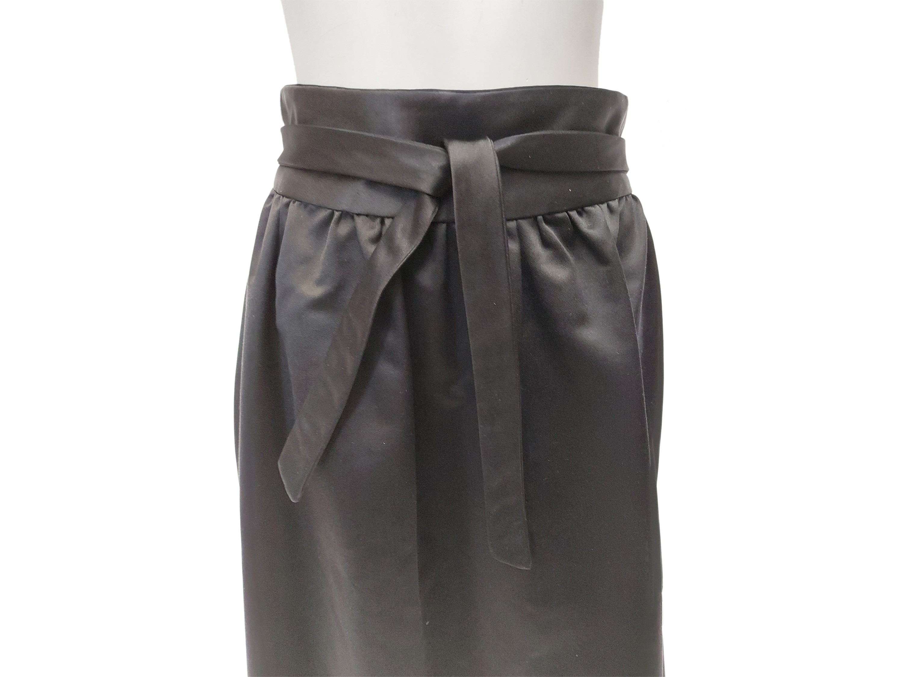 Gonna lunga da sera in raso nero con smerlo, Alta Moda Massetti, Firenze