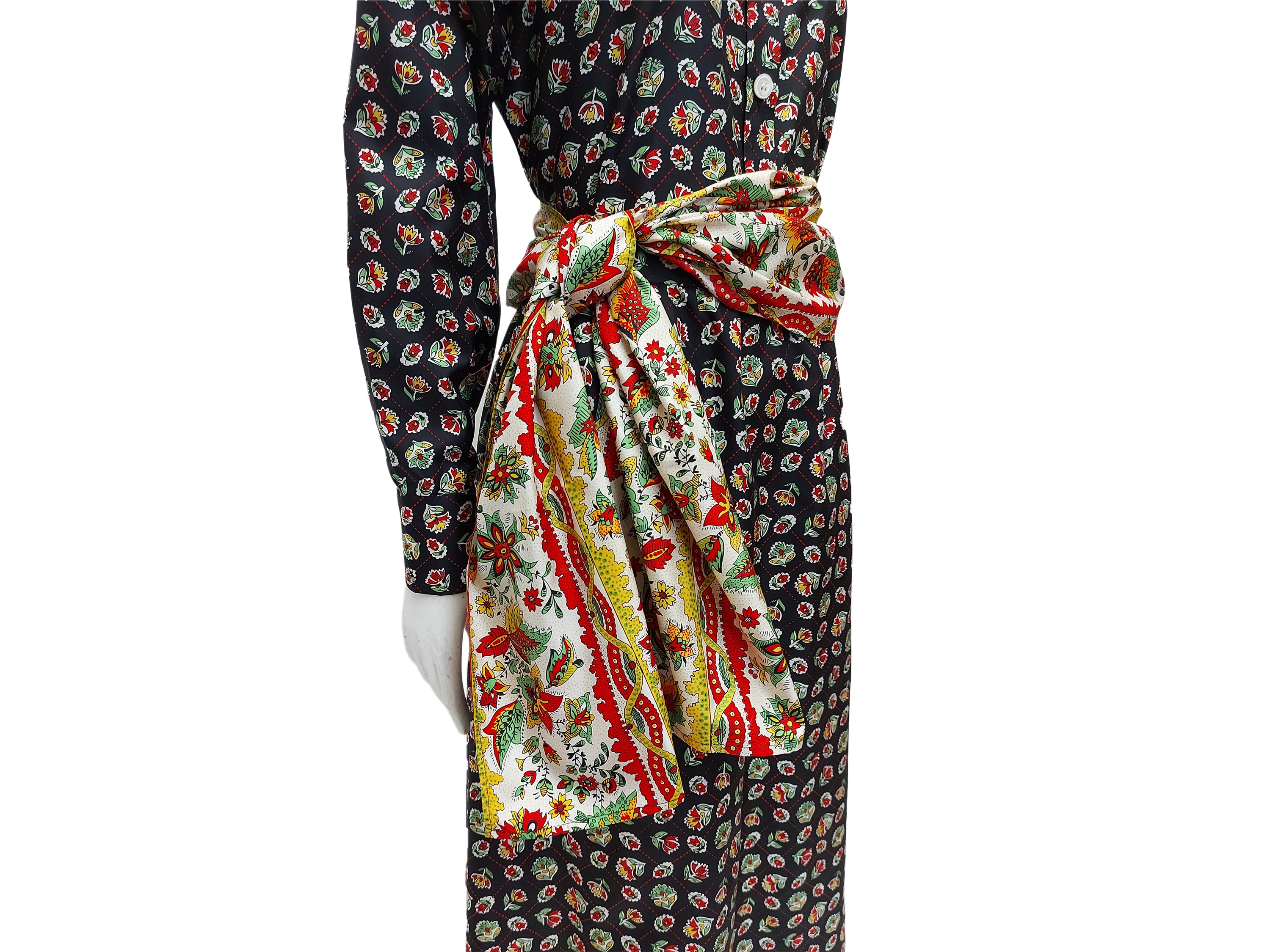 Valentino - Completo camicia, gonna midi e fusciacca in seta