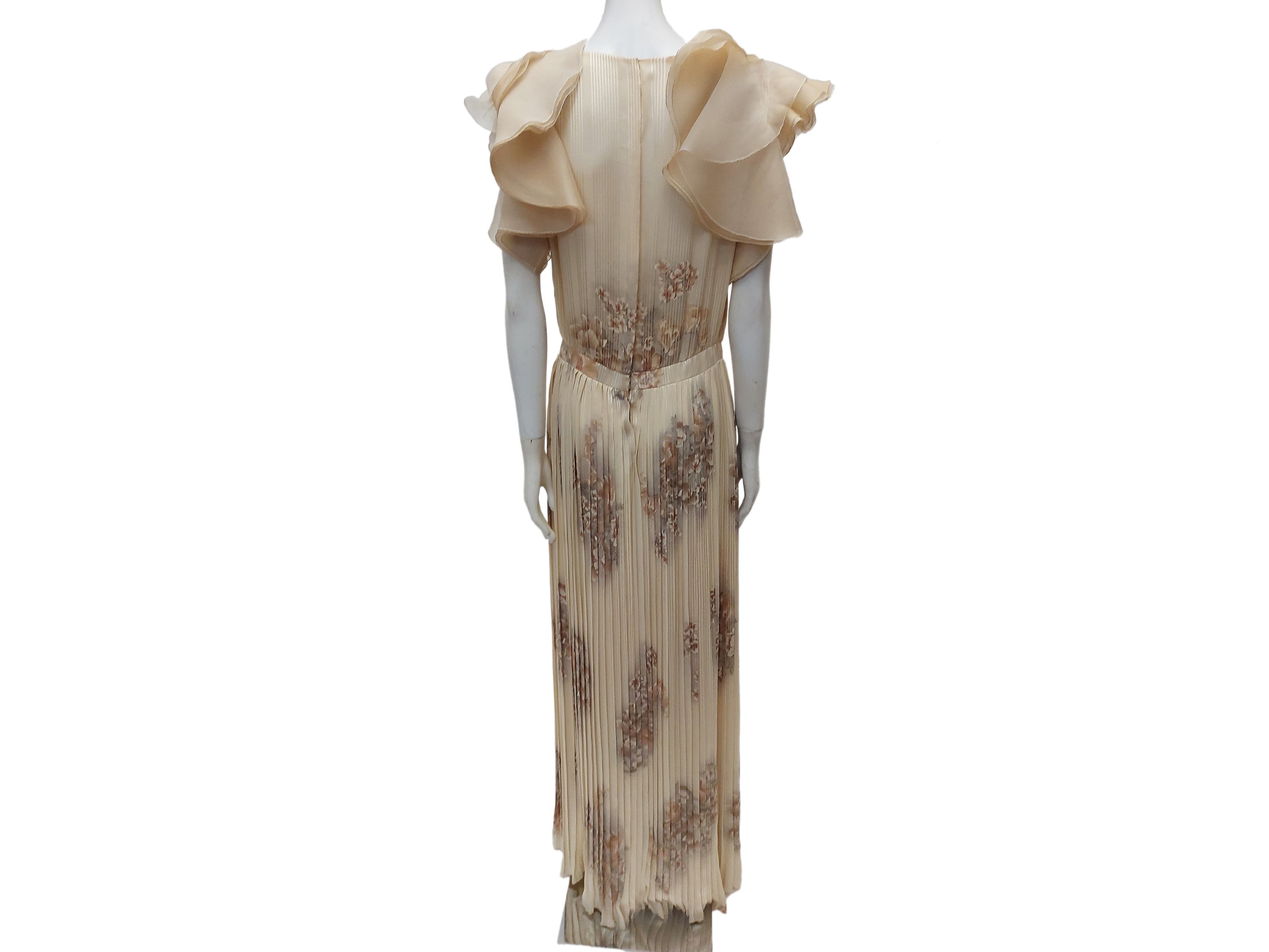 Abito sartoriale lungo in voile di seta plissé