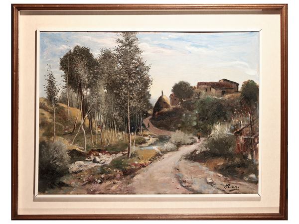 Rutilio Muti : Country road  - Auction Dèballage. Deals at Auction - Maison Bibelot - Casa d'Aste Firenze - Milano