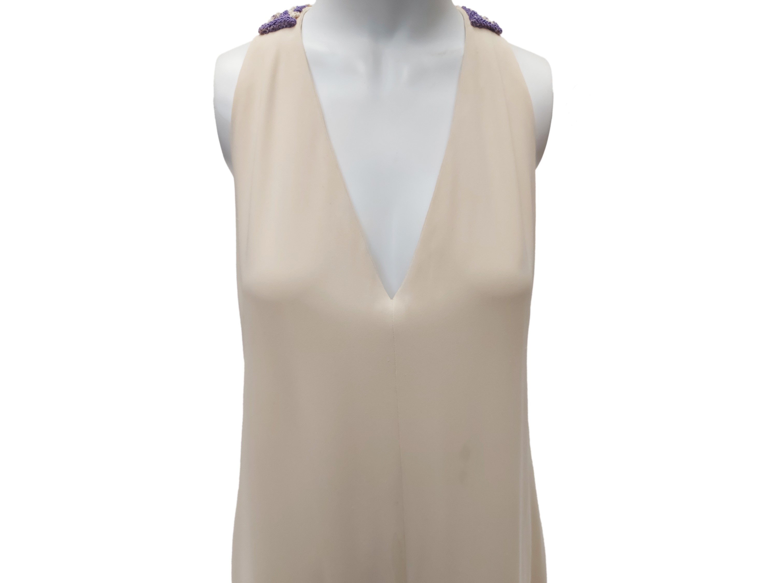 Abito sartoriale lungo in seta color panna, Alta Moda Massetti, Firenze