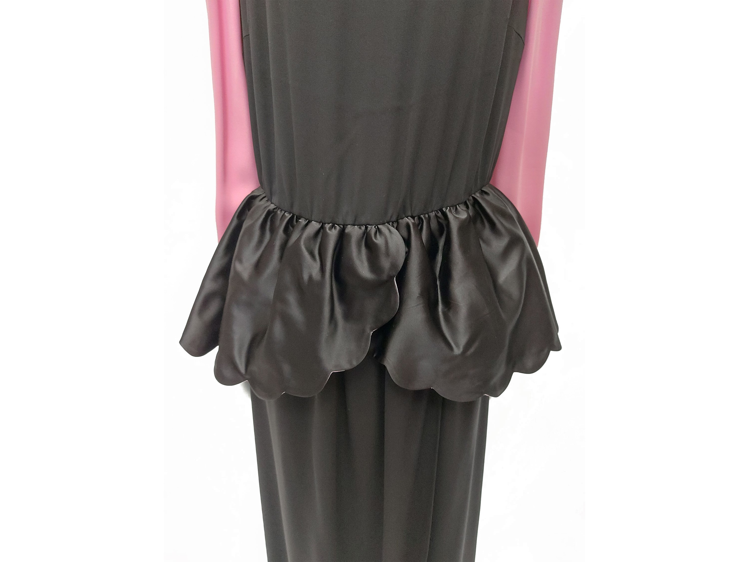 Abito sartoriale da sera lungo in seta nero e rosa