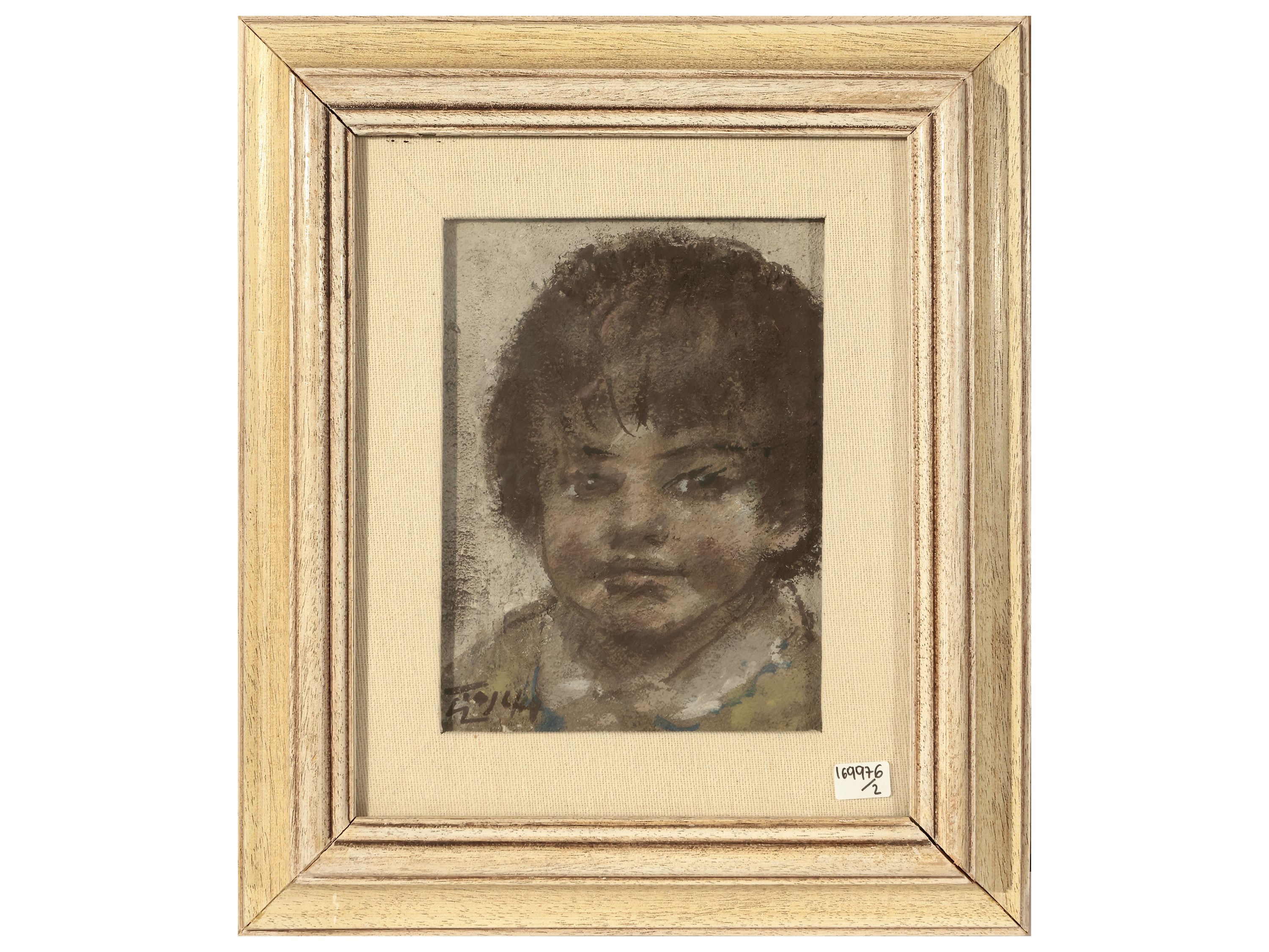 Ermanno Toschi - Ritratti di bambini, affresco su tavola (coppia)