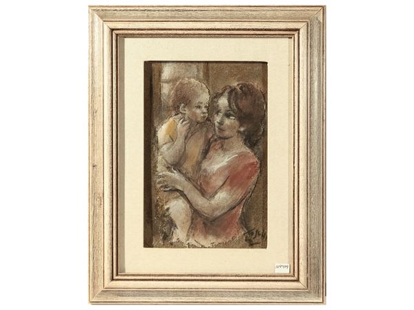 Ermanno Toschi : Maternità  - Asta L'arte di arredare: occasioni in asta - Maison Bibelot - Casa d'Aste Firenze - Milano
