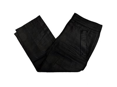 Red Valentino - Pantaloni a Pinocchietto in Lino Nero Cerato