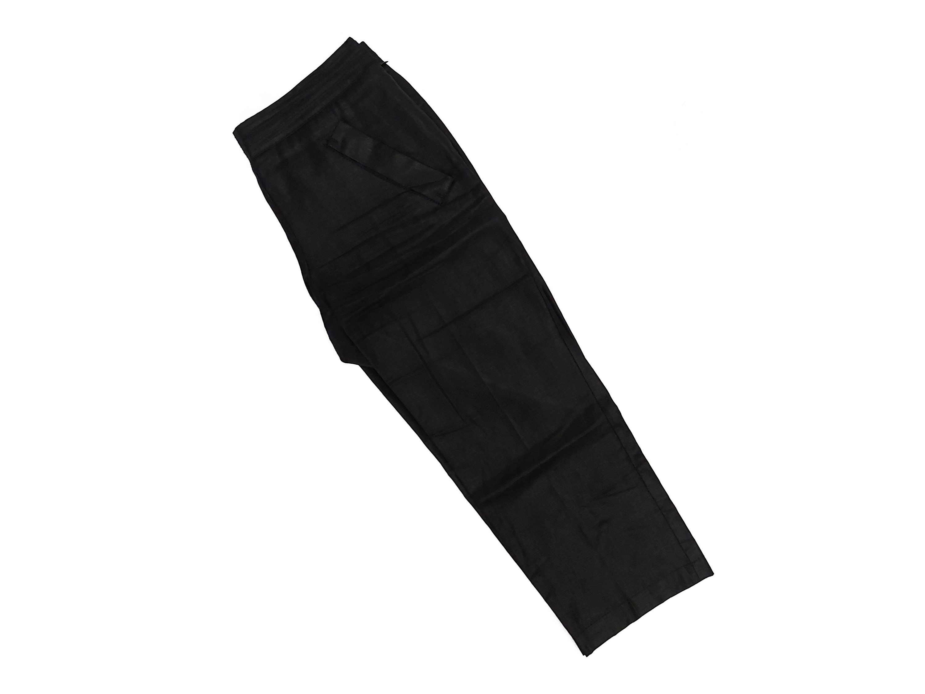 Red Valentino - Pantaloni a Pinocchietto in Lino Nero Cerato
