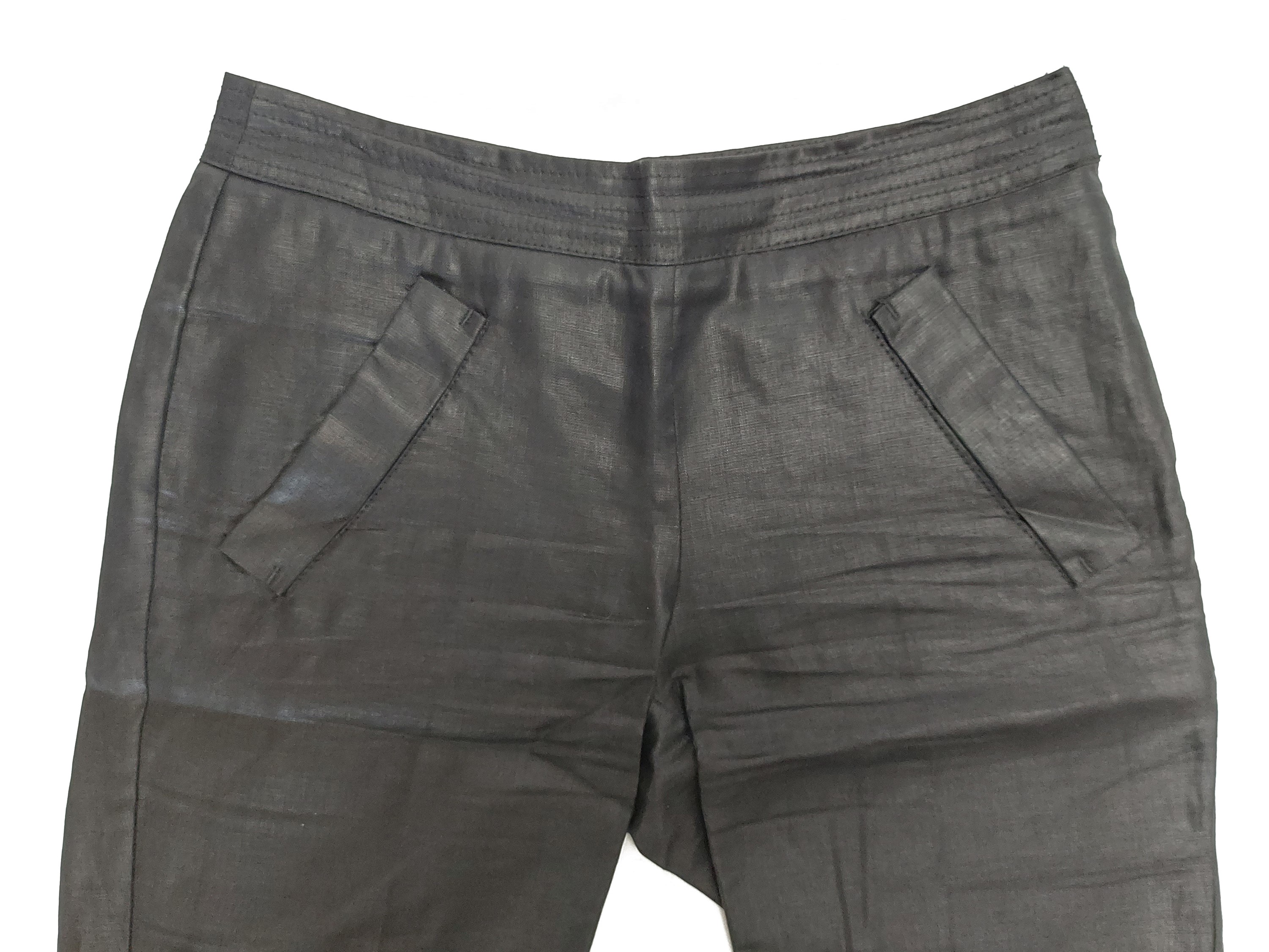 Red Valentino - Pantaloni a Pinocchietto in Lino Nero Cerato