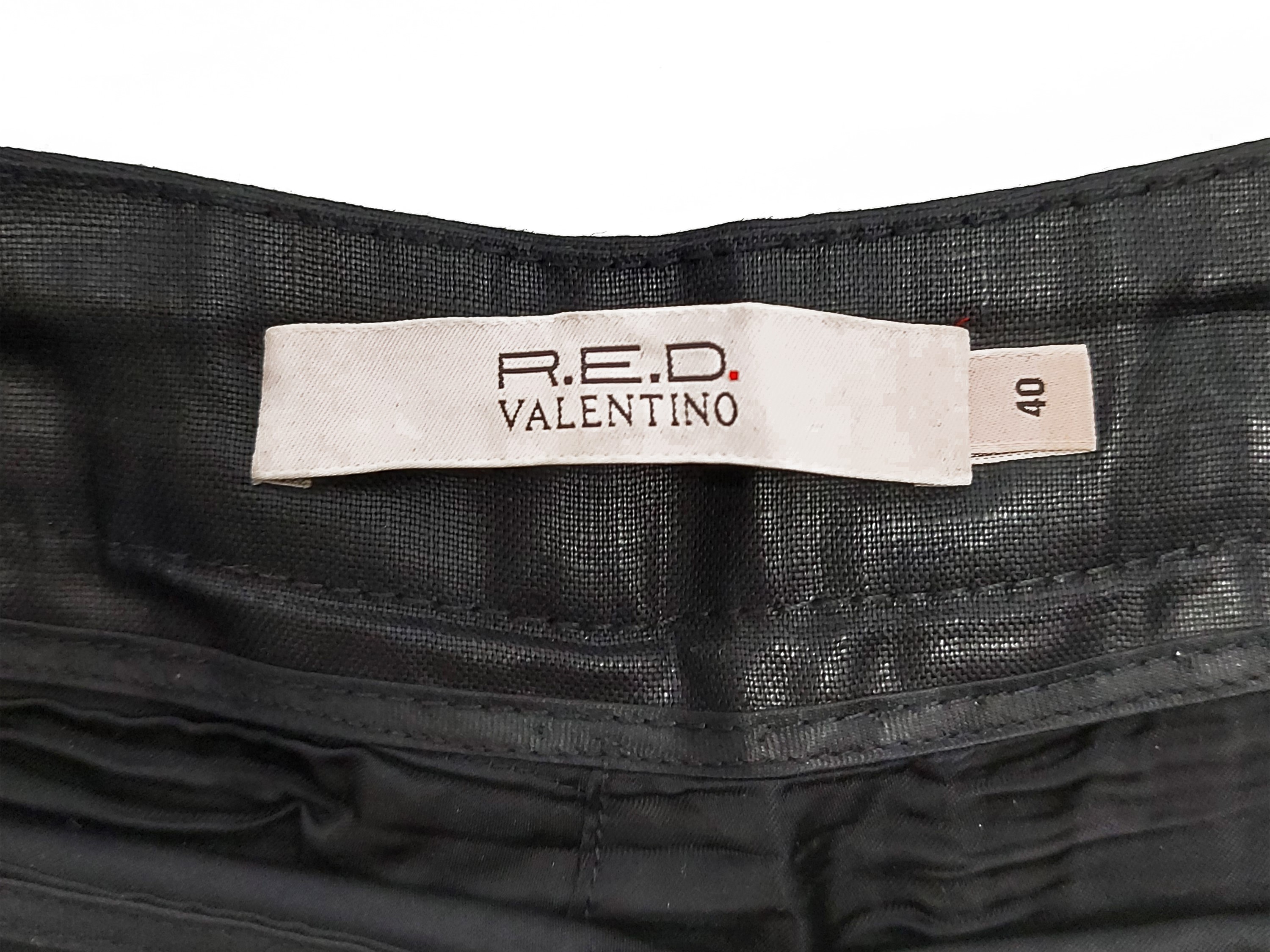Red Valentino - Pantaloni a Pinocchietto in Lino Nero Cerato