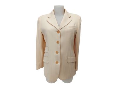 Moschino Cheap And Chic - Tailleur Pantaloni in Lana Color Panna Spigato
