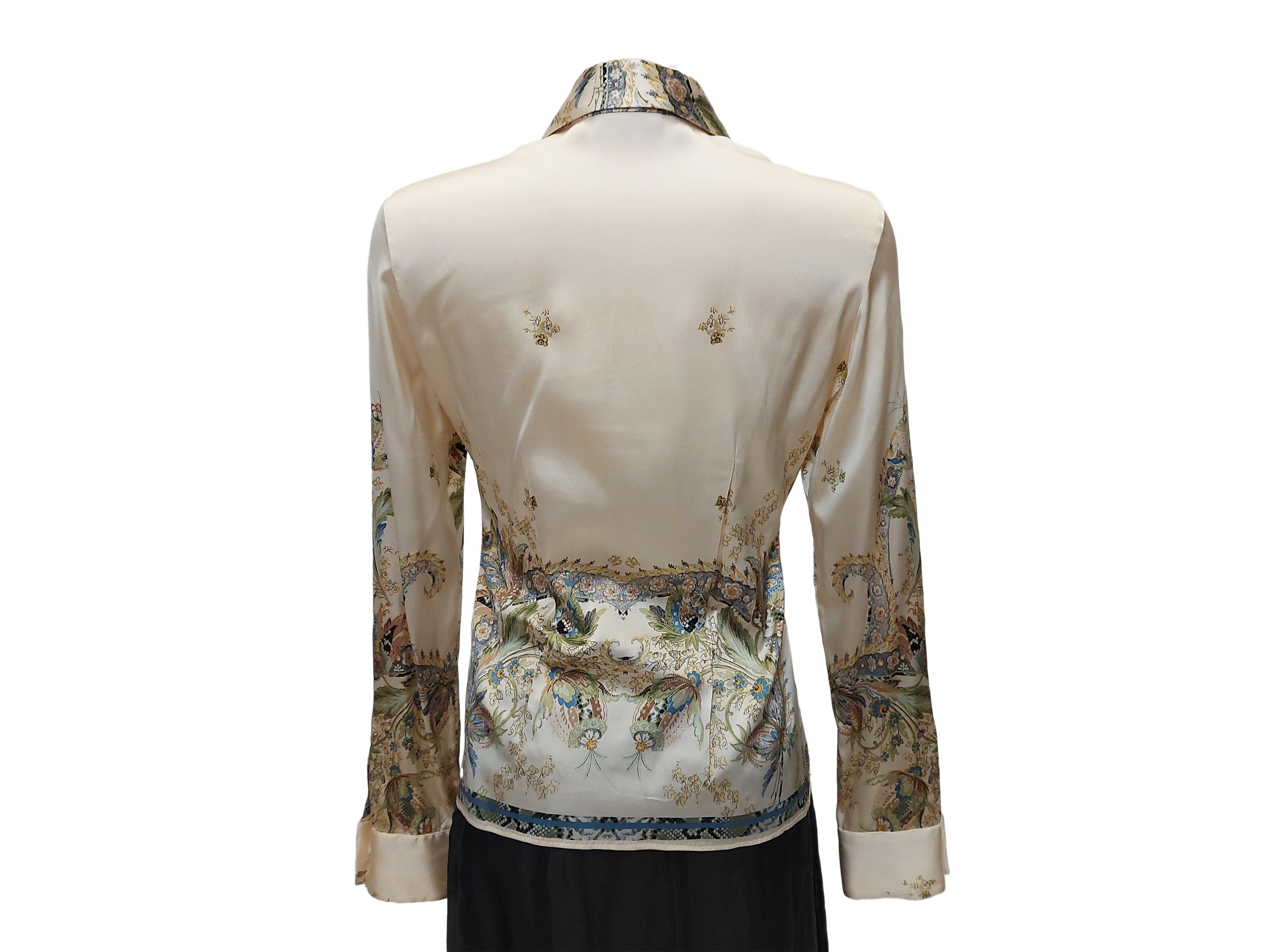 Roberto Cavalli - Completo Jeans e Camicia Fantasia Paisley su Fondo Panna