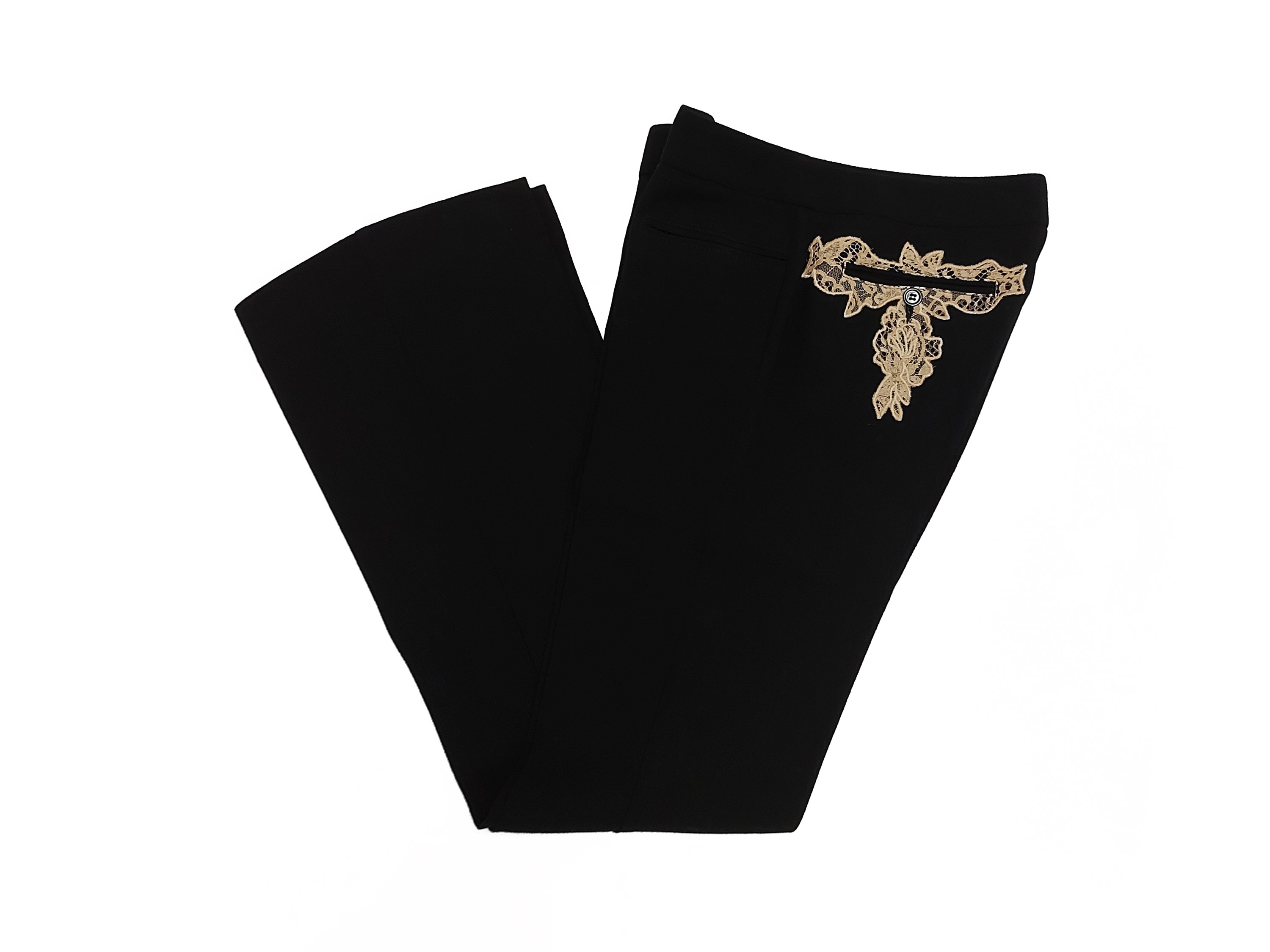 Red Valentino - Tailleur Quattro Pezzi in Lana Nera e Pizzo Beige
