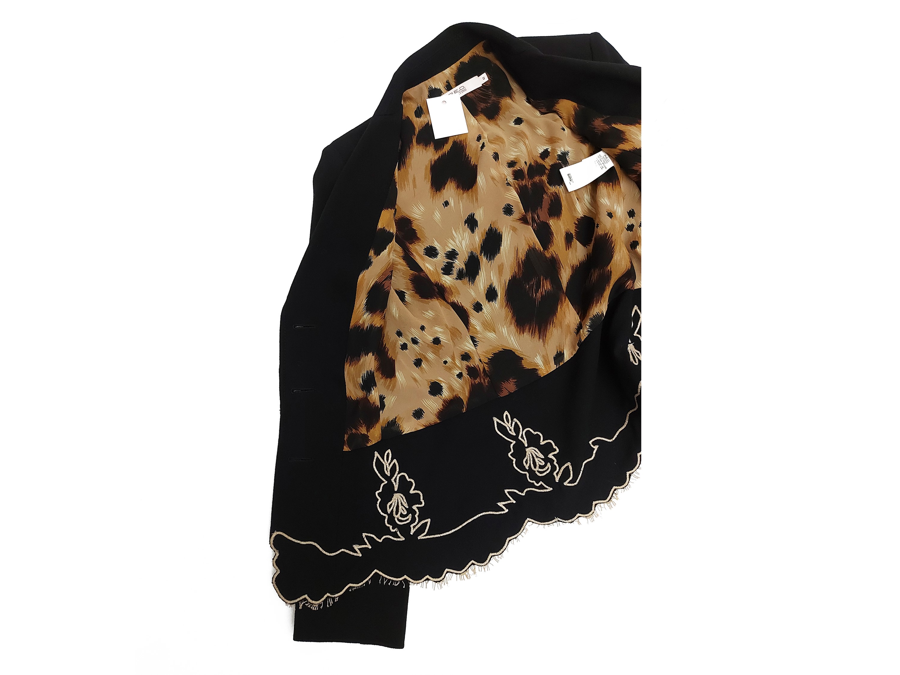 Red Valentino - Tailleur Quattro Pezzi in Lana Nera e Pizzo Beige