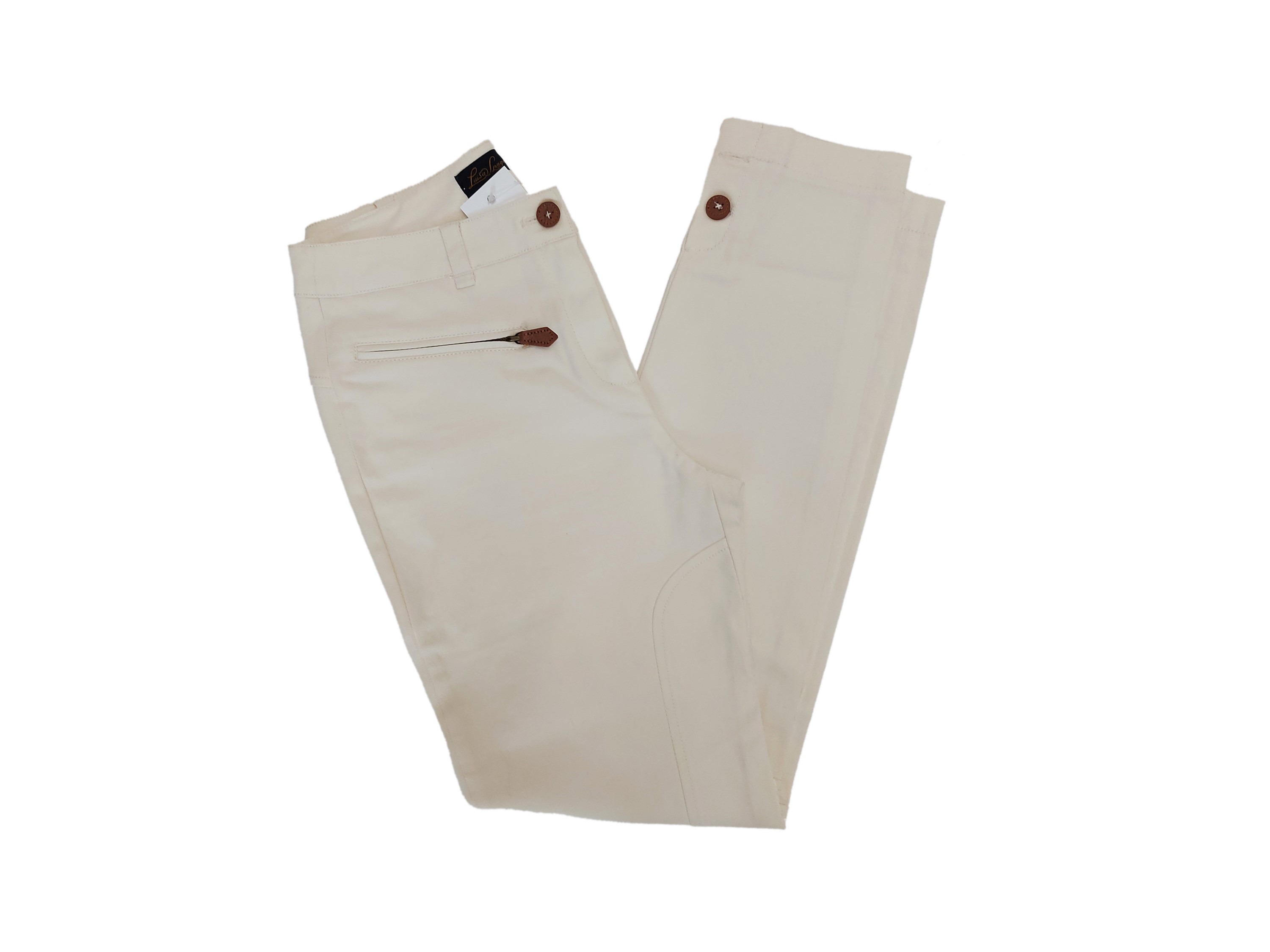 Luisa Spagnoli - Pantaloni in cotone con top in chiffon panna