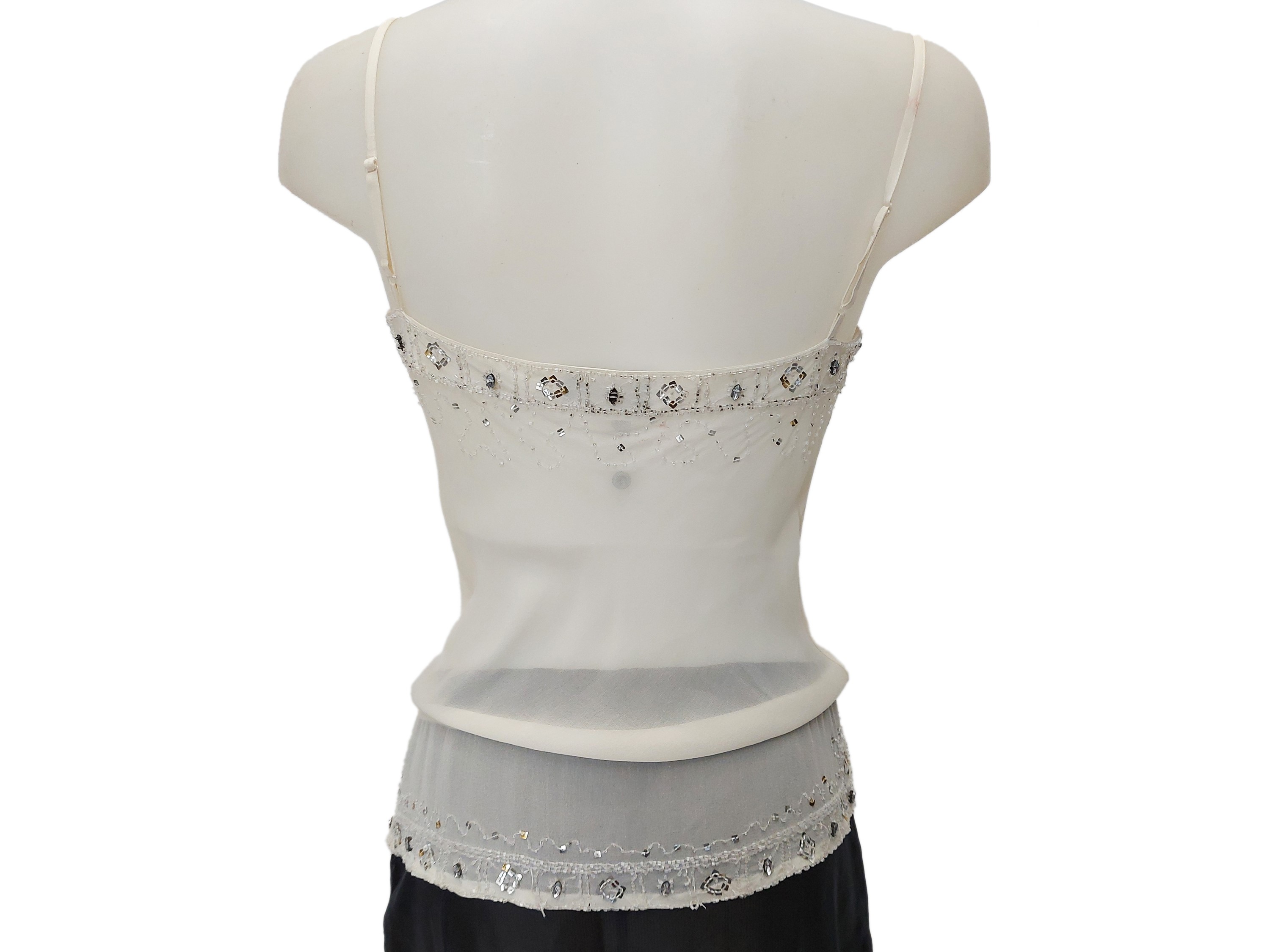 Luisa Spagnoli - Pantaloni in cotone con top in chiffon panna